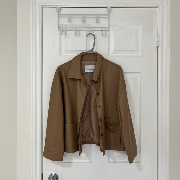 Beige Tan Leather Jacket - Picture 3 of 5